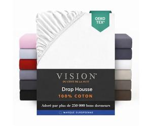 Vision Fitted sheet, 100% cotton, white, 140 x 190 cm