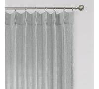 Vision Home Gray Pinch Pleated Semi Sheer Curtains Textured Light Filtering Window Curtains 63 inches for Living Room Bedroom Silver Grey Pinch Pleat Drapes with Hooks Back Tabs 2 Panels 40" Wx63 L