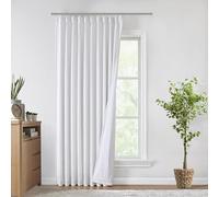 Vision Home White Pinch Pleated Full Blackout Curtains 60 inch Wide Thermal Insulated Window Panels 90 inch for Living Room Bedroom Room Darkening Pinch Pleat Drapes with Hooks Back Tab 60" Wx90 Lx1