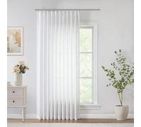 Vision Home White Pinch Pleated Semi Sheer Curtains Textured Light Filtering Window Curtains 84 inch for Living Room Bedroom Patio Rayon Blended Pinch Pleat Drapes with Hooks 1 Panel 60" Wx84 L