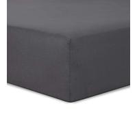 Vision - Jersey Fitted Sheet - 160 x 200 cm - Colour: Anthracite - 100% Jersey Cotton - Elasticated All Around - 30 cm Cup