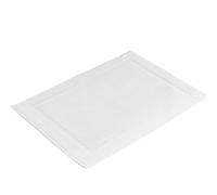 Vision Linens 100% Cotton White Bath Mat with Elegant Picture Frame Border Design, Hotel Quality, Luxurious, Stylish, Soft & Absorbent, Machine Washable, 650gsm, 50 x 75cm