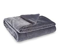 Vision Linens 100% Polyester Charcoal Grey Plush Lux Blanket, Super Soft, Comfortable, Lofty & Lightweight, Velour Feel, 150 x 200cm, Ideal for Lounge/Bedroom, Machine Washable