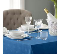 Vision Linens 100% Polyester Coloured Tablecloth, Ivy Leaf Design, Royal Blue, 137 x 137cm