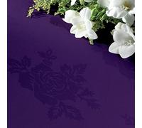Vision Linens 100% Polyester Square Rose Design Table Cover Purple 114 x 114cm