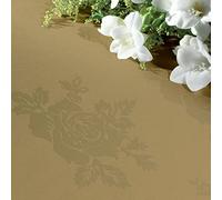 Vision Linens 100% Polyester Square Rose Design Table Cover Sandalwood 114 x 114cm