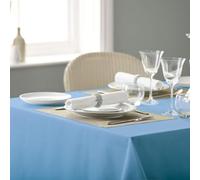 Vision Linens 100% Spun Polyester Plain Design Coloured Tablecloth, Dining Table Cover for Square & Rectangular Tables, Stain Resistant, Machine Washable, Wedgewood - 137 x 178cm