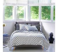 Vision Linens Black Cross Pattern 1x Single (135 x 200cm) White Duvet Cover & 1x Matching Pillowcase Set, Soft, Sustainable, Modern, Stylish, 100% Cotton Fabric, Machine Washable