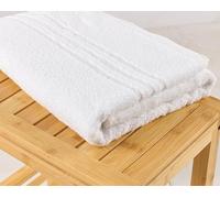 Vision Linens Hotel Grade Super Soft White 100% Cotton Bath Sheet, 450 GSM, Fluffy, Absorbent, 92cm x 150cm (36" x 59"), Non-Shrink Border, Twin Stitched Side Seams - Pack of 1