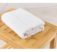 Vision Linens Hotel Grade Super Soft White 100% Cotton Hand Towel, 450 GSM, Fluffy, Absorbent, 50cm x 90cm (20" x 35"), Non-Shrink Border, Twin Stitched Side Seams - Pack of 1