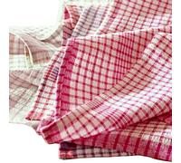 Vision Linens Kitchen Essential & Commercial Catering Professional Quality Check Tea Towel/Kitchen Cloth, 100% Cotton, Heat Resistant, Highly Absorbent, 45 x 70cm - Red