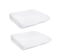 Vision Linens Liddell Classic Bathroom 2 X Bath Towel Bundle Set | Pack of 2 | White | 100% Cotton 700 GSM | 70cm x 135cm | Soft & Luxurious