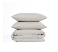 Vision Linens Luxury Warm Pebble Duvet Cover & Matching Pillowcase Set | Made From 100% Cotton Percale, 220 Thread Count - King (230 x 220cm)