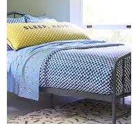 Vision Linens Petite Painted Blue Check 1x Double (200 x 200cm) Duvet Cover & 2x Matching Pillowcase Set, Modern, Stylish, Soft, 100% Cotton, Sustainable, Machine Washable