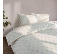 Vision Linens Sage Botanical Matching Polycotton Duvet Cover & Pillowcase Set - Double (200 x 200cm) | 144 Thread Count | 52% Polyester, 48% Cotton | Lightweight | Machine Washable