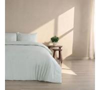 Vision Linens Soft & Comfortable Luxury 100% Cotton Duvet Cover & Pillowcase Set - Four Colours | Single to Super King 220 Thread Count | Machine Washable (Morning Mist, Double - 200 x 200cm)