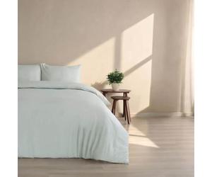 Vision Linens Soft & Comfortable Luxury 100% Cotton Duvet Cover & Pillowcase Set - Four Colours | Single to Super King 220 Thread Count | Machine Washable (Morning Mist, Double - 200 x 200cm)