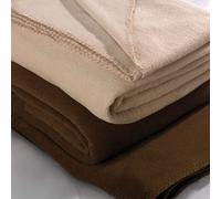 Vision Linens Warm Deluxe Fleece Blanket Throw 330GSM Single, Camel