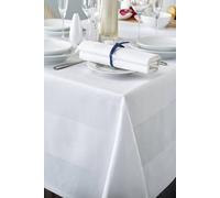Vision Luxury 100% Cotton Satin Band Tablecloth in White | Size: 89 cm x 89 cm Vision White 89 cm x 89 cm