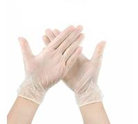 VISION MEDIA® 1000 Premium Quality Vinyl Multi-Purpose Gloves, Powder Free, Disposable, Extra Strong - (10 Packs x 100pcs) - Clear (Large)