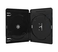 Vision Media® - 10pcs x 4K Double Ultra HD Black Blu Ray Case- 15mm Spine - Stores any DVD/Blu Ray/Games Disc