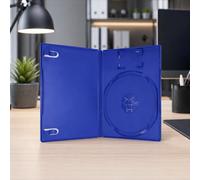 VISION MEDIA 10pcs x PS2 Blue Games Case with Memory Card Slot Holder