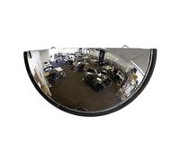 Vision Metalizers 18” Acrylic Bubble Half Dome Mirror with Black Rim, Round Indoor Security Mirror for Driveway Safety Spots, Outdoor Warehouse Side View, Circular Wall Mirror for Office Use