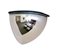 Vision Metalizers 18” Acrylic Quarter Dome Mirror with Plastic Back, Round Indoor Security Mirror for Driveway Safety Spots, Outdoor Warehouse Side View, Circular Wall Mirror for Office Use (DPB1814)