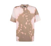 Vision Of Super flame-embroidered bleached T-shirt - Brown XS-S-M