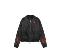 Vision Of Super Kids flame-embroidered bomber jacket - Black 14 yrs-16 yrs