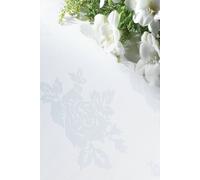 Vision Polyester Rose Design Circular Tablecloth in White | Size: 132 cm Vision White 132 cm