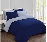 Vision - Reversible Bicolor Bedding Set - Duvet Cover Set 200 x 200 cm with 2 Pillowcases for Double Bed - 100% Cotton