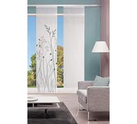 Vision S GRASIL Semi-Transparent Panel Curtain in Bamboo Look Digital Printed Sides Laser Cut Grey Size: 245 x 60 cm Quantity: 1