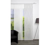 Vision S Wave Semi-Transparent Sliding Curtain in Bamboo Look Digital Printed Sides Laser Cut Grey Size: 245 x 60 cm Quantity: 1
