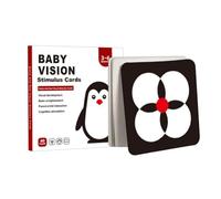 Vision - Stimulation Cards, High Contrast Learning, Visual Activity Flashcard, Brain Development Tool, Nursery Supplies, Black White Colors For Children Newborns