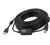 Vision TC 10MUSB+/BL/2 USB cable USB 2.0 10 m USB A USB B Black