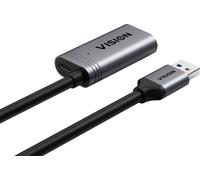 Vision TC 5MUSB3.0EXT+/BL USB cable USB 3.2 Gen 1 (3.1 Gen 1) 5 m USB A Black, Silver