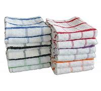 100% Egyptian Cotton Terry Tea Towel, Wonderdry Soft Big check Jumbo Thick Absorbent Kitchen Dish Cleaning Drying Cloth Pack of 6