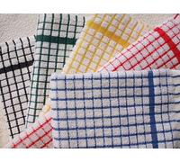 Vision Textiles Night Dreamz Terry Tea Towel Pack of 12- Soft, Super Absorbent and Lint Free Kitchen Towels- 100% Cotton Dish Cloth (Mono Check (40 x 60cm))