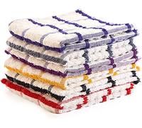 Vision Textiles Night Dreamz Terry Tea Towel Pack of 12- Soft, Super Absorbent and Lint Free Kitchen Towels- 100% Cotton Dish Cloth (15 Big Check (40 x 70cm))