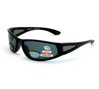 Vision World Eyewear Polarized Fly Fishing Sunglasses with Rx Magnification Bifocal Lens Readers (Black/Black Lens, 2.75 Bifocal)