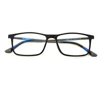 Vision World Eyewear Tr90 with Flexible Titanium B Temple Rectangle Reading Glasses - Blue Ar Coating (Matte Black, 1.75)
