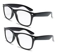 Vision World Eyewear Wayfarer Style Reading Glasses - Comfortable Simple Readers Rx Magnification (2 Black Pair, 1.5 X)