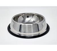 Vision21® Dog Bowls Stainless Steel with Rubber Base Set of 2 Pets Feeder and Water Bowl Puppy and Dog Plate Bowls Non-Skid Feeder Bowls for Small Medium and Large Dogs and Cats and More (Large)