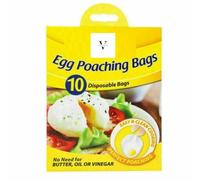 Vision4ever 10x Disposable Egg Poaching Bags Poached Poach Poachies Eggs Disposable Poacher Bag Makes Perfectly Poached Eggs