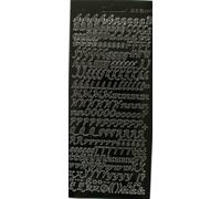 Vision4ever 1Pcs Black Mixed Italic Alphabet Letters Peel Off Sticker Sheet for Card Making Craft