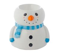 Vision4ever 1Pcs Ceramic Snowman Shaped Christmas Oil Burner for Essential Oils Wax Burners Wax Melt Holder