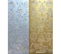 Vision4ever 1Pcs Christmas Santa Snowmen Sleigh Trees Wreath Peel Off Stickers Card Making Craft Easy to Use and Apply