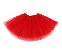 Vision4ever 1Pcs Girls Neon Tutu Ballet Bubble Short Skirts Dance Skirt Cheerleaders Costume Colors Mesh Mini Princess Skirt (Red)