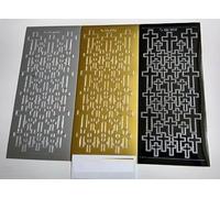 Vision4ever 1Pcs Gold Color Assorted Mixed Sized Crosses Cross Peel Off Stickers Card Making Craft Easy to Use and Sticks